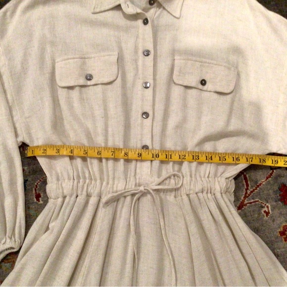 VICI TEXTURED LINEN / RAYON SHIRTWAIST DRESS / FUN & SO CUTE! - Picture 5 of 8